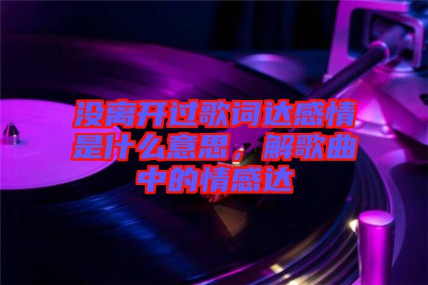 沒離開過歌詞達(dá)感情是什么意思，解歌曲中的情感達(dá)