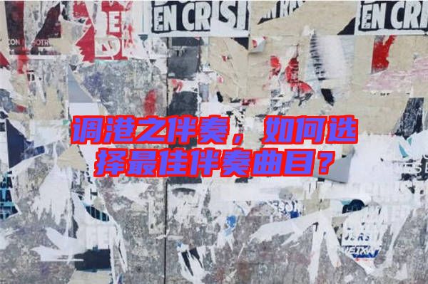 調(diào)港之伴奏，如何選擇最佳伴奏曲目？