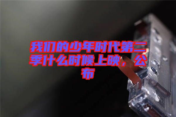 我們的少年時(shí)代第二季什么時(shí)候上映，公布