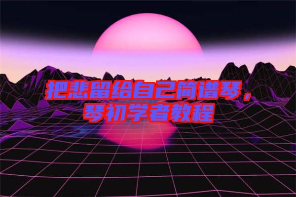 把悲留給自己簡(jiǎn)譜琴，琴初學(xué)者教程