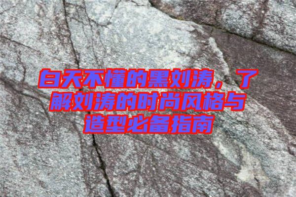 白天不懂的黑劉濤，了解劉濤的時尚風(fēng)格與造型必備指南