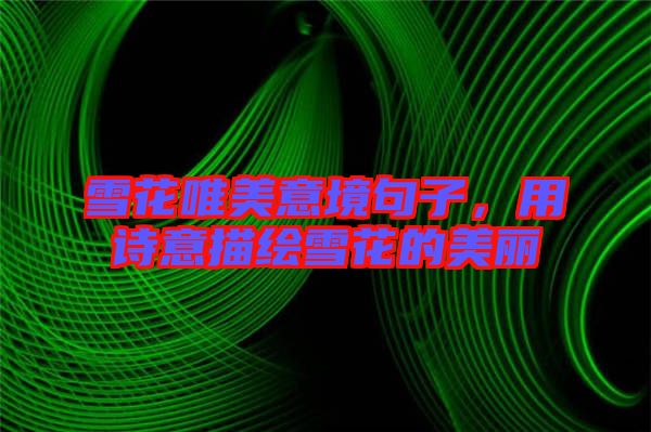 雪花唯美意境句子，用詩(shī)意描繪雪花的美麗