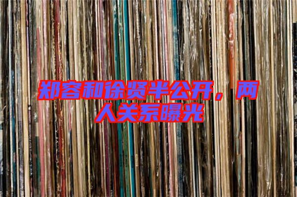 鄭容和徐賢半公開(kāi)，兩人關(guān)系曝光