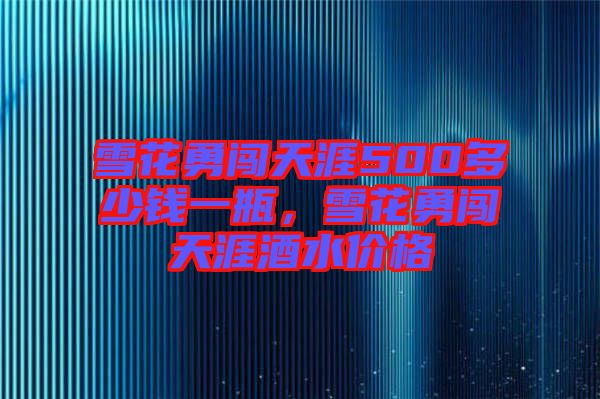 雪花勇闖天涯500多少錢(qián)一瓶，雪花勇闖天涯酒水價(jià)格