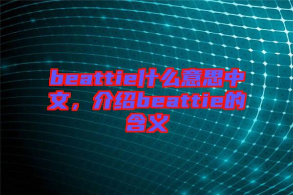 beattie什么意思中文，介紹beattie的含義