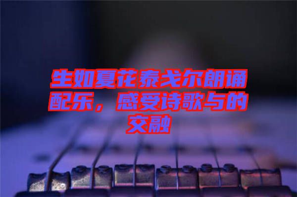 生如夏花泰戈爾朗誦配樂，感受詩歌與的交融