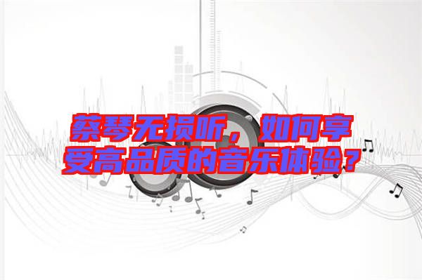 蔡琴無損聽，如何享受高品質(zhì)的音樂體驗？