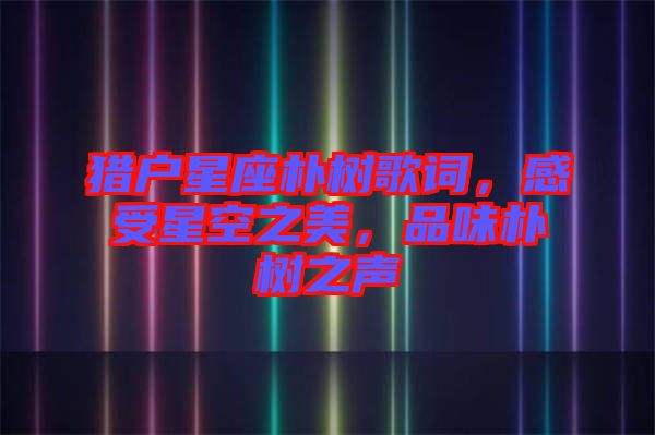 獵戶星座樸樹歌詞，感受星空之美，品味樸樹之聲