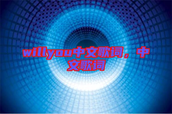 willyou中文歌詞，中文歌詞