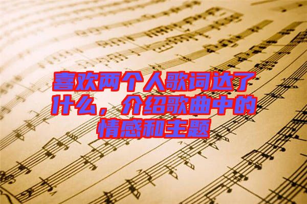 喜歡兩個(gè)人歌詞達(dá)了什么，介紹歌曲中的情感和主題