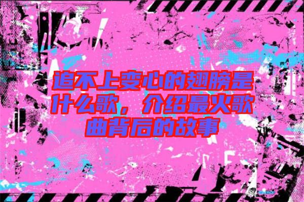 追不上變心的翅膀是什么歌，介紹最火歌曲背后的故事