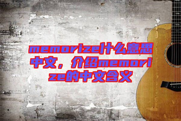 memorize什么意思中文，介紹memorize的中文含義