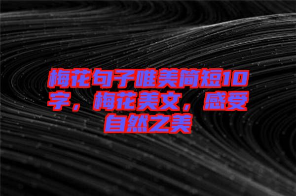 梅花句子唯美簡短10字，梅花美文，感受自然之美