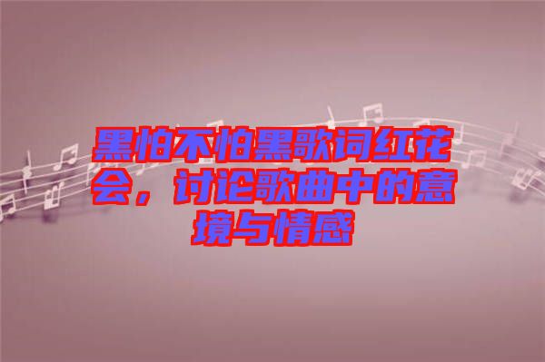 黑怕不怕黑歌詞紅花會(huì)，討論歌曲中的意境與情感