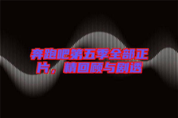 奔跑吧第五季全部正片，精回顧與劇透