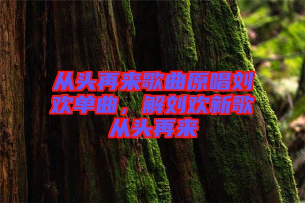 從頭再來歌曲原唱?jiǎng)g單曲，解劉歡新歌從頭再來