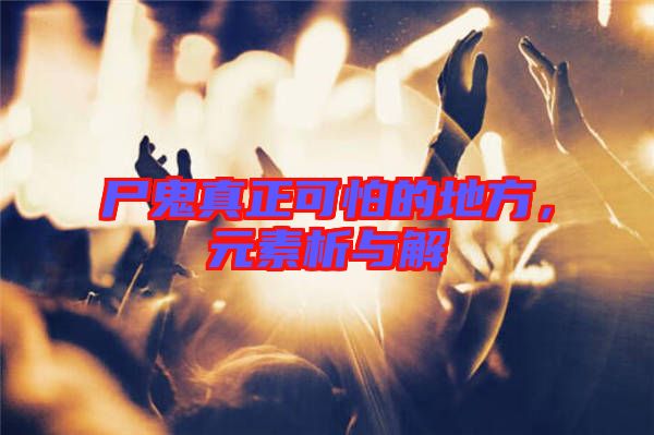 尸鬼真正可怕的地方，元素析與解