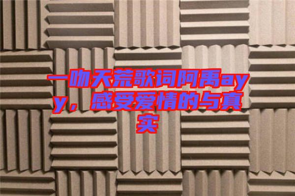 一吻天荒歌詞阿禹ayy，感受愛情的與真實