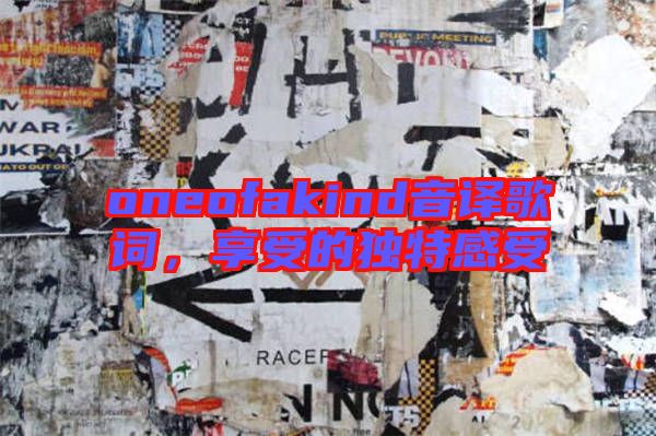 oneofakind音譯歌詞，享受的獨特感受