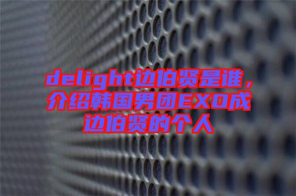 delight邊伯賢是誰，介紹韓國男團(tuán)EXO成邊伯賢的個(gè)人
