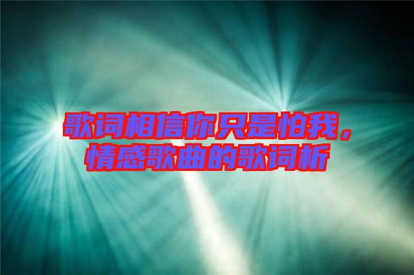 歌詞相信你只是怕我，情感歌曲的歌詞析