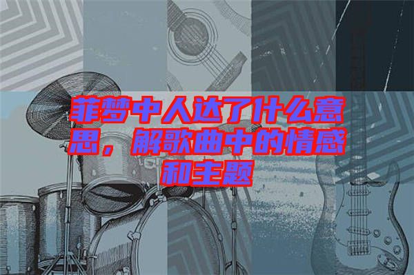 菲夢中人達了什么意思，解歌曲中的情感和主題