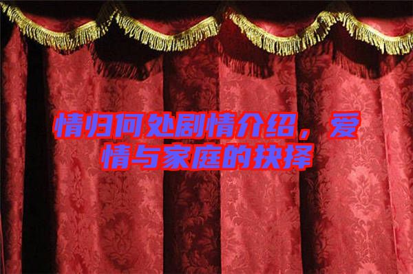 情歸何處劇情介紹，愛情與家庭的抉擇