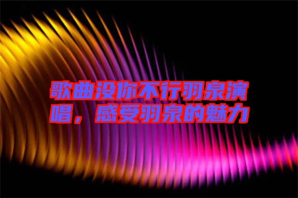 歌曲沒你不行羽泉演唱，感受羽泉的魅力