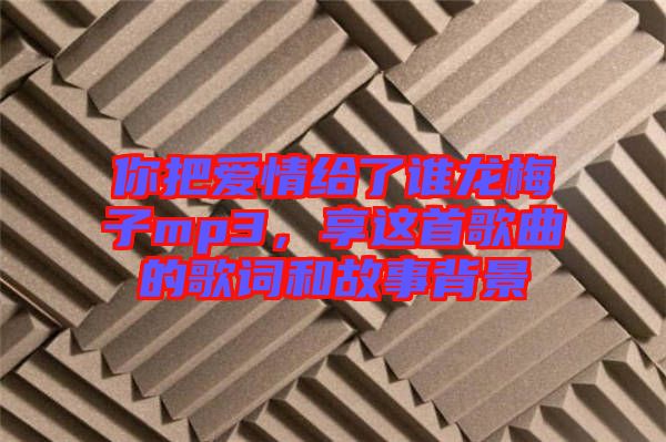 你把愛情給了誰龍梅子mp3，享這首歌曲的歌詞和故事背景