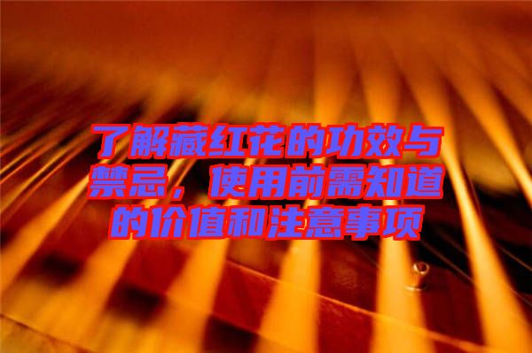 了解藏紅花的功效與禁忌，使用前需知道的價值和注意事項