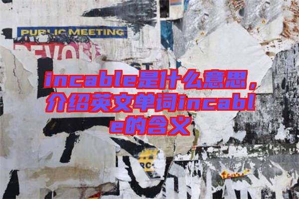 incable是什么意思，介紹英文單詞incable的含義