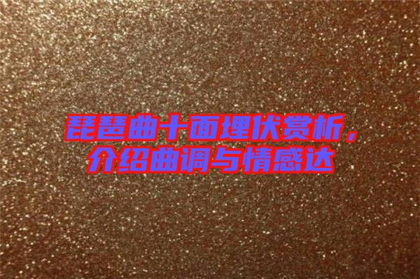 琵琶曲十面埋伏賞析，介紹曲調與情感達