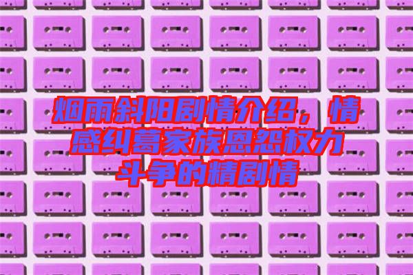 煙雨斜陽劇情介紹，情感糾葛家族恩怨權(quán)力斗爭(zhēng)的精劇情