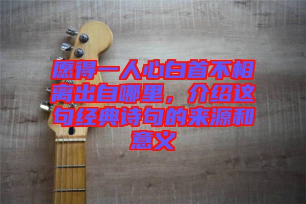 愿得一人心白首不相離出自哪里，介紹這句經(jīng)典詩(shī)句的來(lái)源和意義