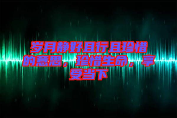 歲月靜好且行且珍惜的意思，珍惜生命，享受當(dāng)下