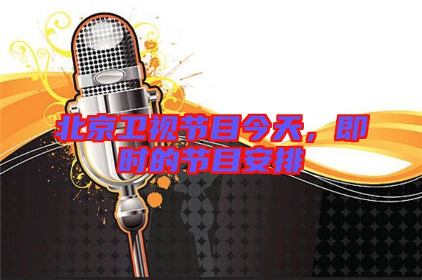 北京衛(wèi)視節(jié)目今天，即時(shí)的節(jié)目安排