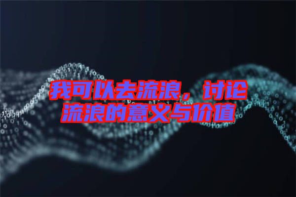 我可以去流浪，討論流浪的意義與價值