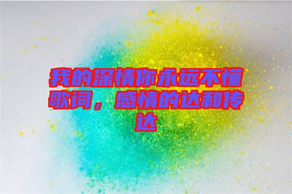 我的深情你永遠(yuǎn)不懂歌詞，感情的達(dá)和傳達(dá)