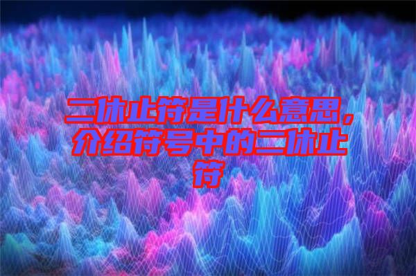 二休止符是什么意思，介紹符號中的二休止符