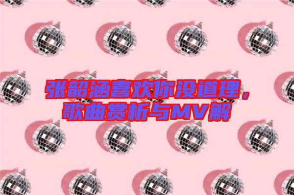 張韶涵喜歡你沒道理，歌曲賞析與MV解