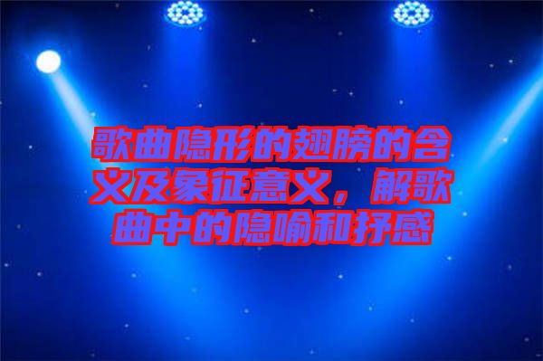歌曲隱形的翅膀的含義及象征意義，解歌曲中的隱喻和抒感