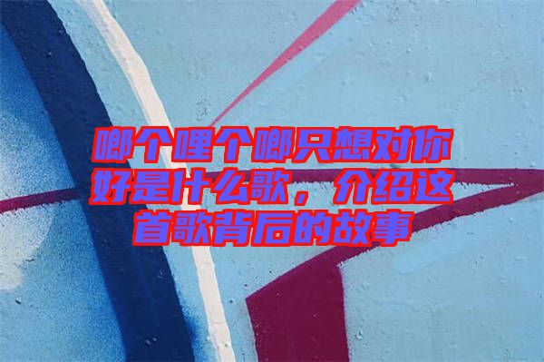 啷個哩個啷只想對你好是什么歌，介紹這首歌背后的故事
