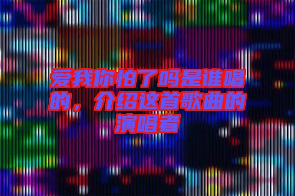 愛我你怕了嗎是誰唱的，介紹這首歌曲的演唱者