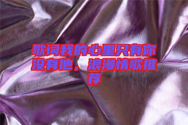 歌詞我的心里只有你沒有他，浪漫情歌推薦