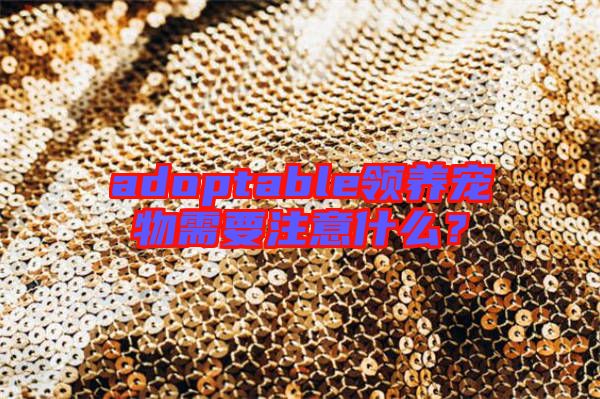adoptable領(lǐng)養(yǎng)寵物需要注意什么？