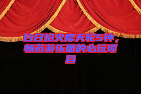 白日焰火摩天輪5鐘，暢游游樂(lè)園的必玩項(xiàng)目