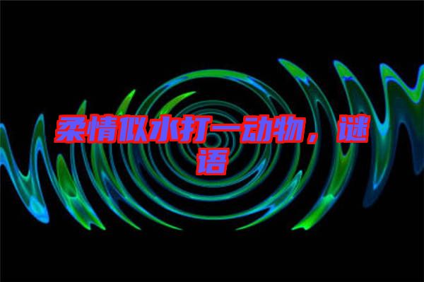 柔情似水打一動物，謎語