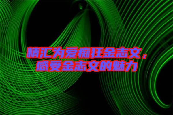 精匯為愛癡狂金志文，感受金志文的魅力