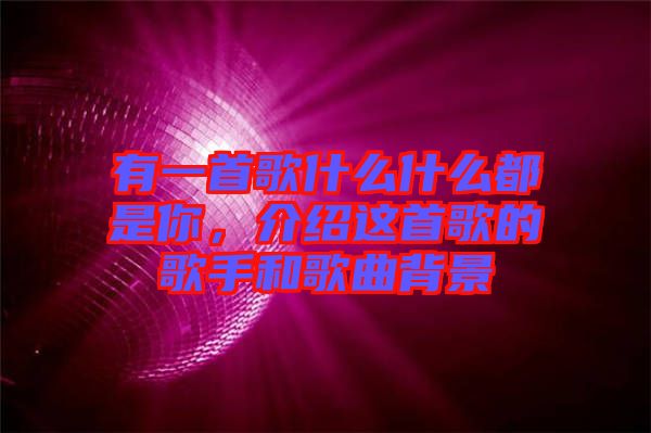 有一首歌什么什么都是你，介紹這首歌的歌手和歌曲背景