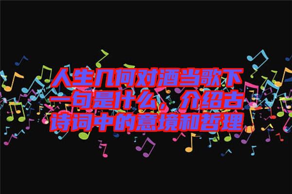 人生幾何對酒當(dāng)歌下一句是什么，介紹古詩詞中的意境和哲理